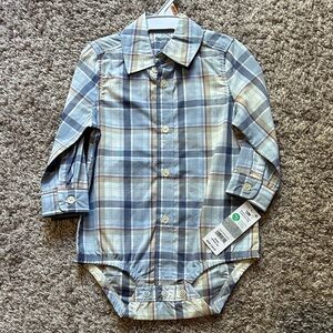 OshKosh B'gosh Blue Checkered Baby Bodysuit